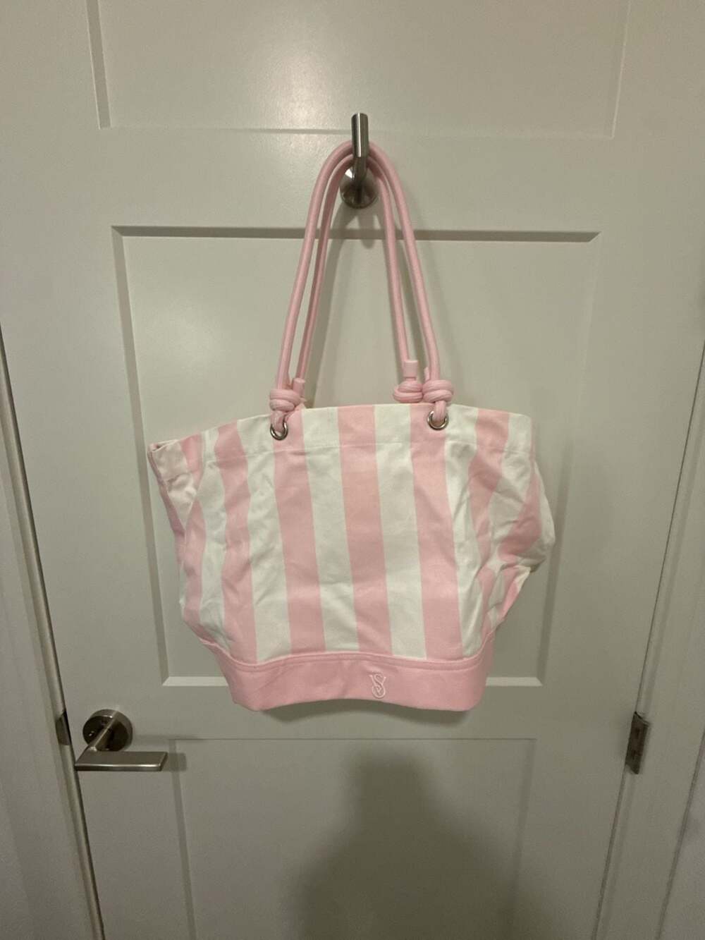 Victoria's Secret Heritage Stripe Rope Handle Tote Bag
